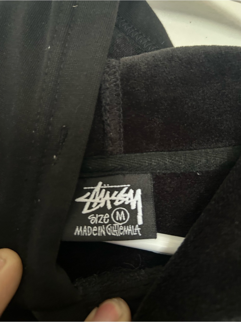 Stüssy Black Pullover Hoodie Large Logo Graphic Streetwear Size M - Picture 3 of 6